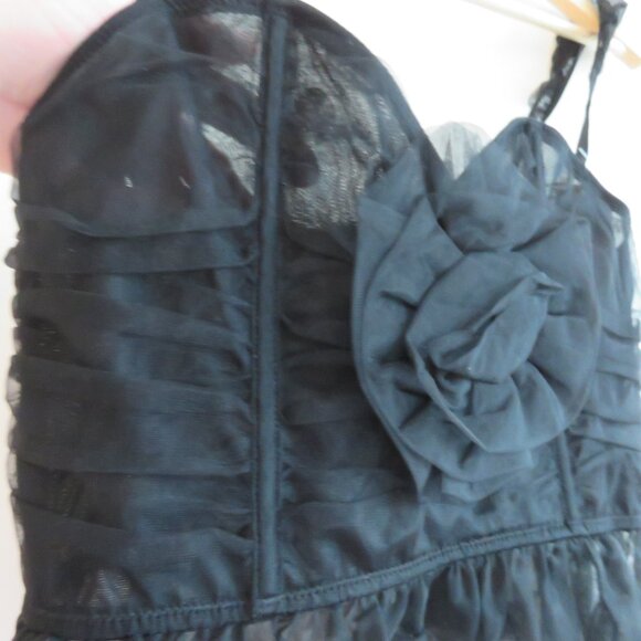 URBAN OUTFITTERS OUT FROM UNDER Rosabelle Tulle Rose Corset Black Whimsigoth NWT - Picture 7 of 14